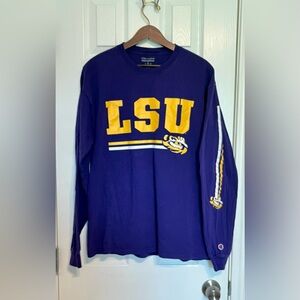Champion Purple and Yellow Athletic Long‎ Sleeve Shirt